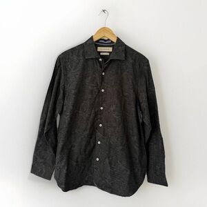 Tommy Bahama Black Long Sleeve Island Modern Fit Abstract Hawaiian Print Small